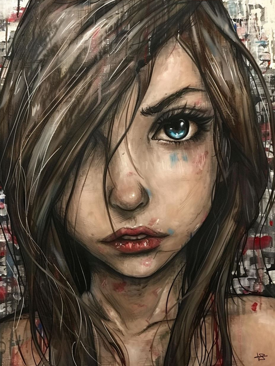 Ethereal Gaze Digital Portrait