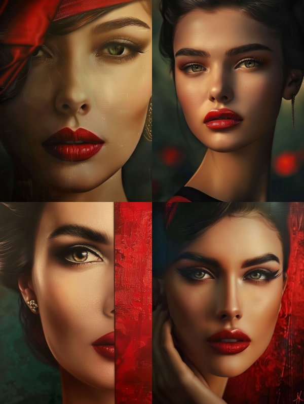 Crimson Elegance Portrait Series