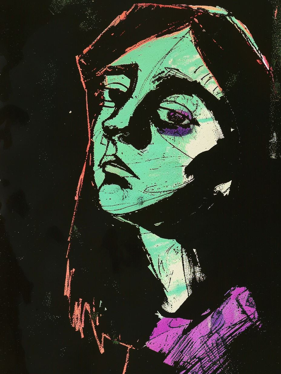 Noir Halftone Gothic Portrait