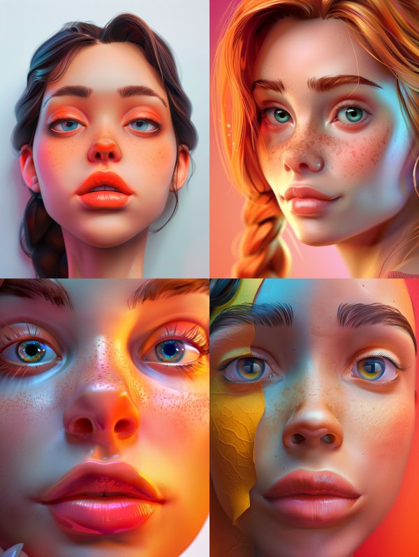 Ethereal Glow Digital Portrait