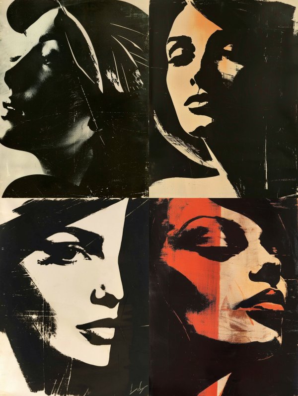 Noir Contrast Portrait Collage