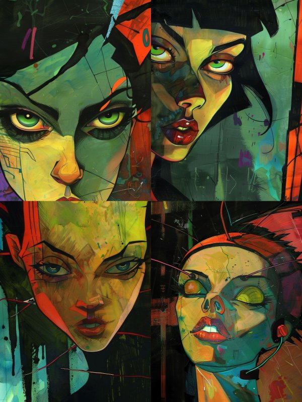 Neon Cyberpunk Portrait Art