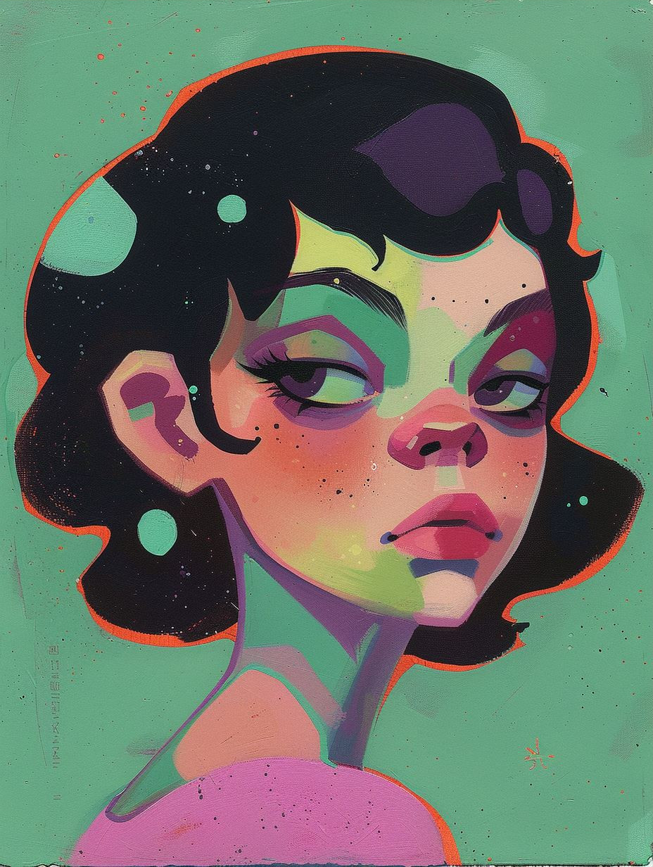 Neon Pastel Portrait Study