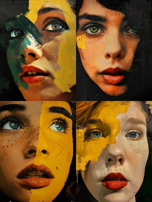 Abstract Painted Portraiture Study