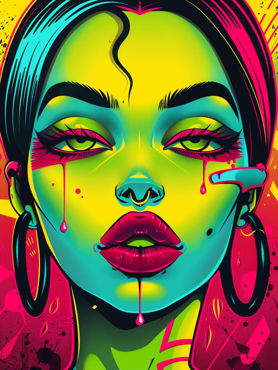 Neon Psychedelic Pop Art Portrait