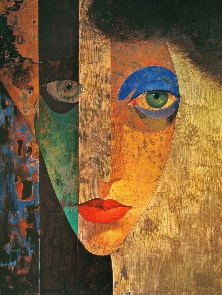 Fragmented Gaze of Golden Hues