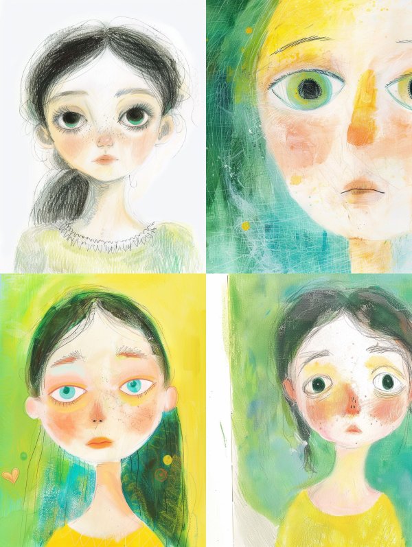 Whimsical Pastel Portrait Study
