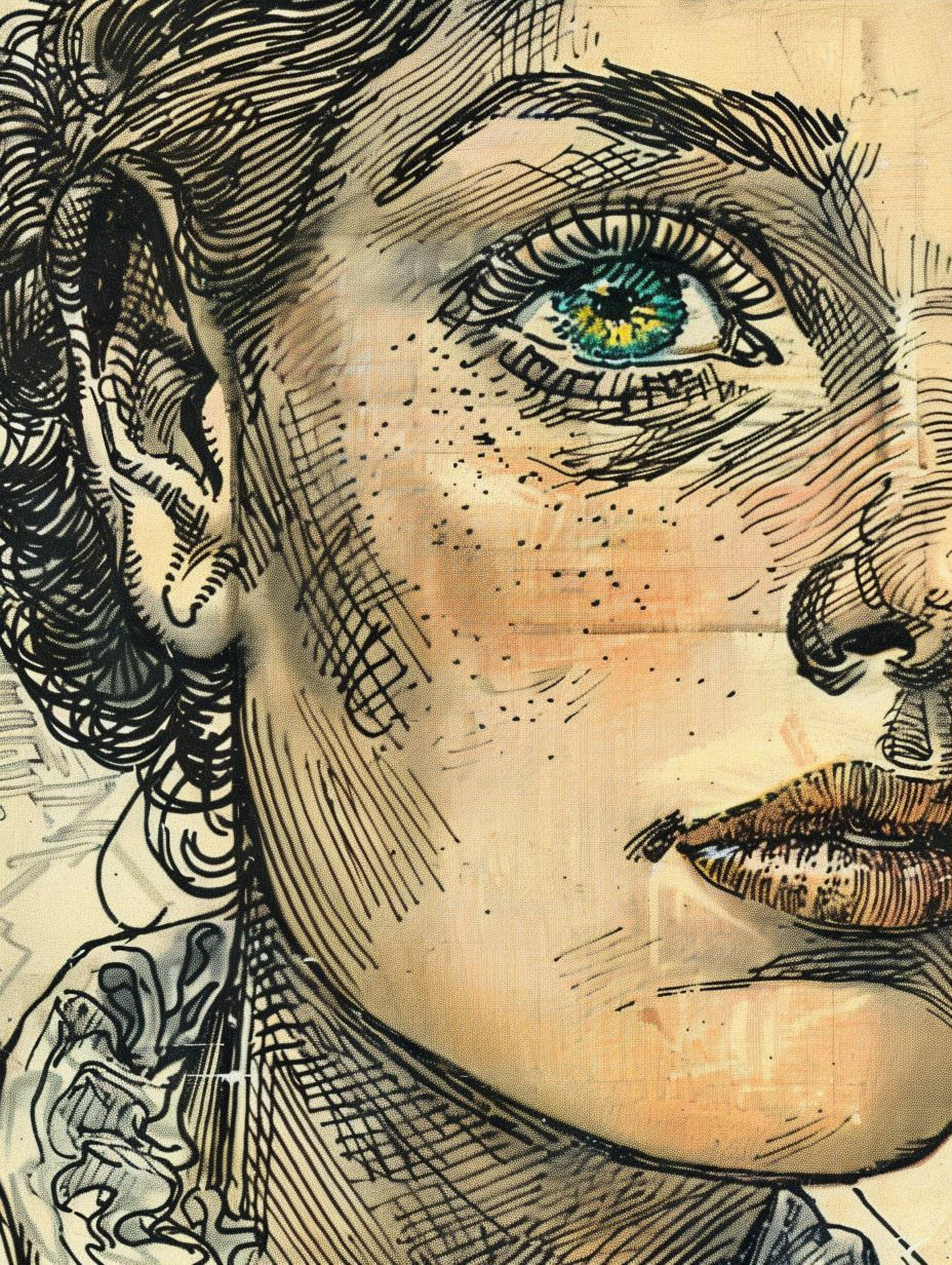 Intricate Ink Hatching Portrait
