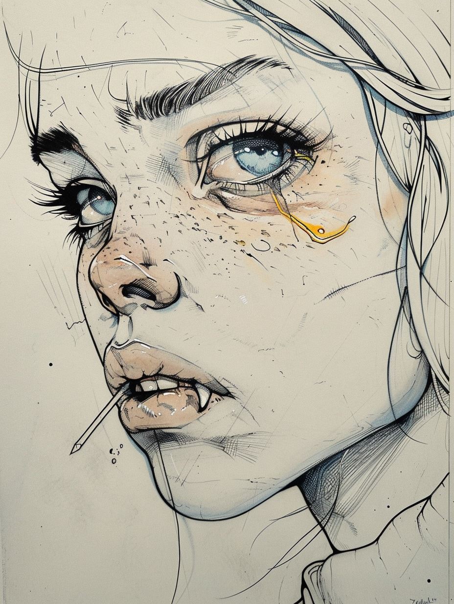 Azure Melancholy Sketch