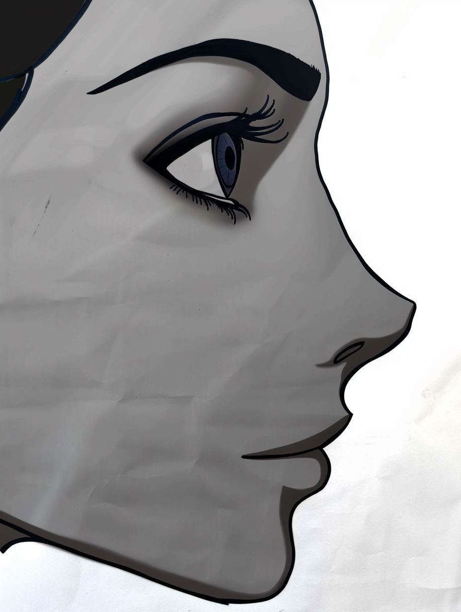 Monochrome Noir Profile Sketch