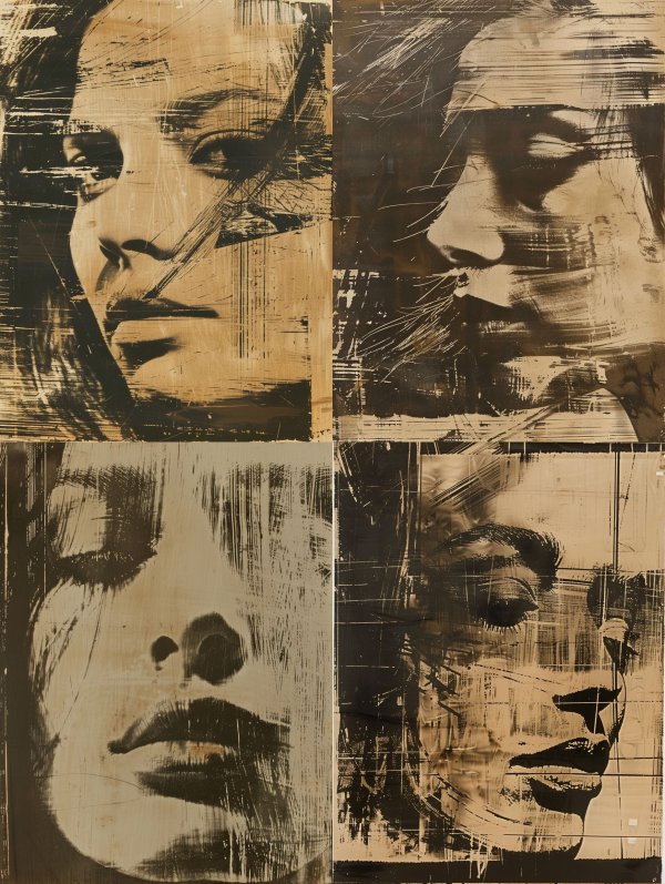 Distorted Golden Portrait Echoes