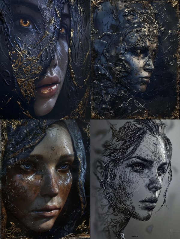 Gilded Fragments of Dark Elegance