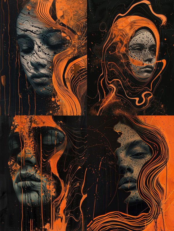 Ethereal Echoes in Amber Glow