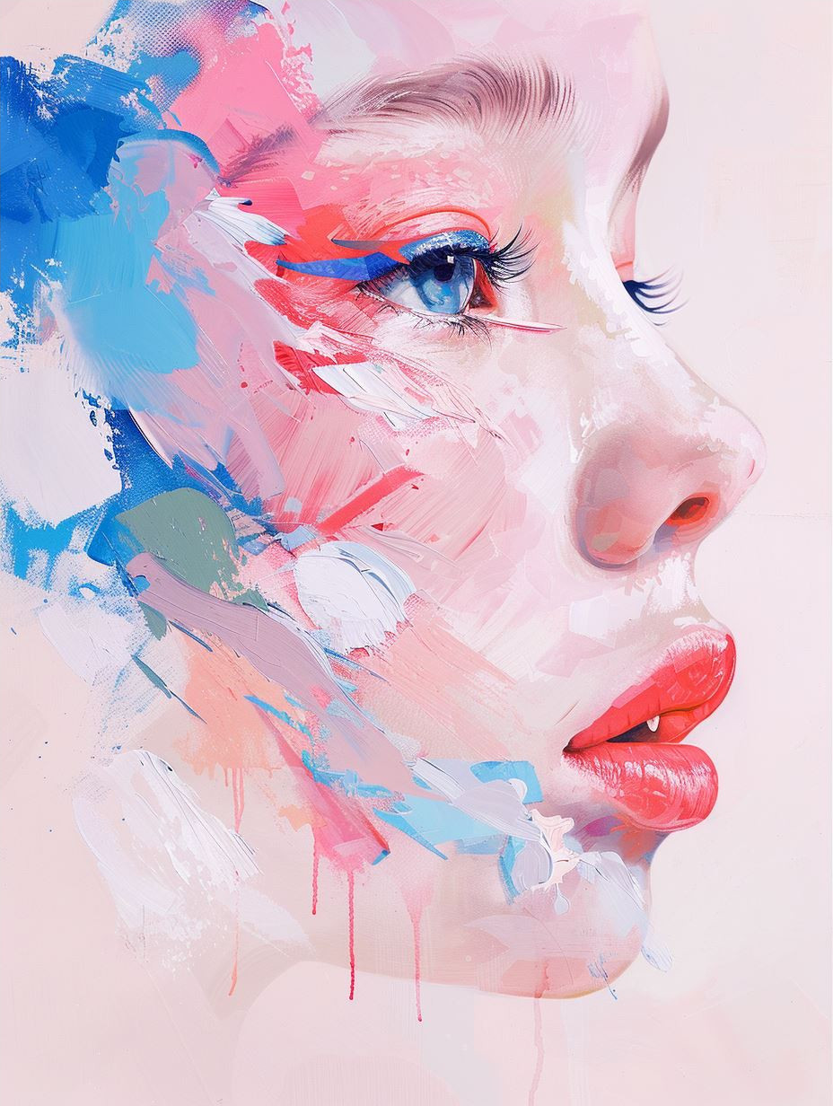 Abstract Pastel Portrait Fusion