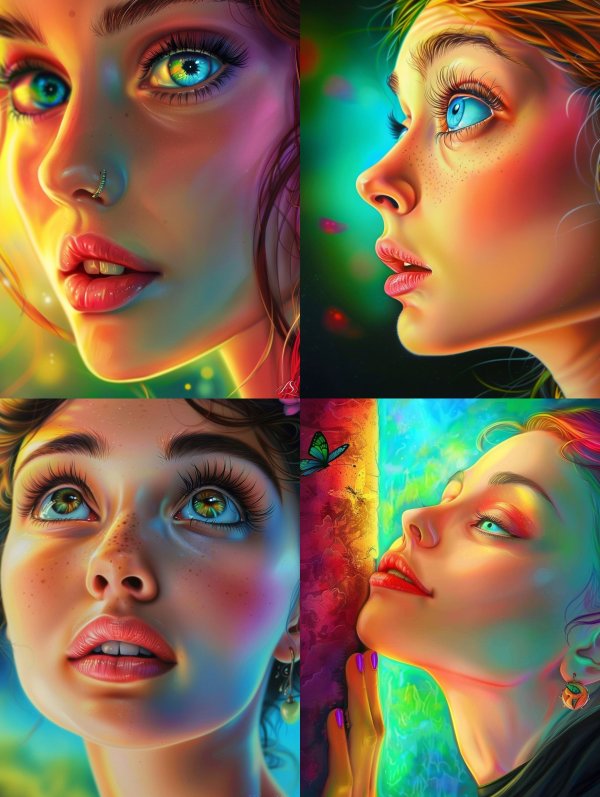 Prismatic Neon Portrait Glow