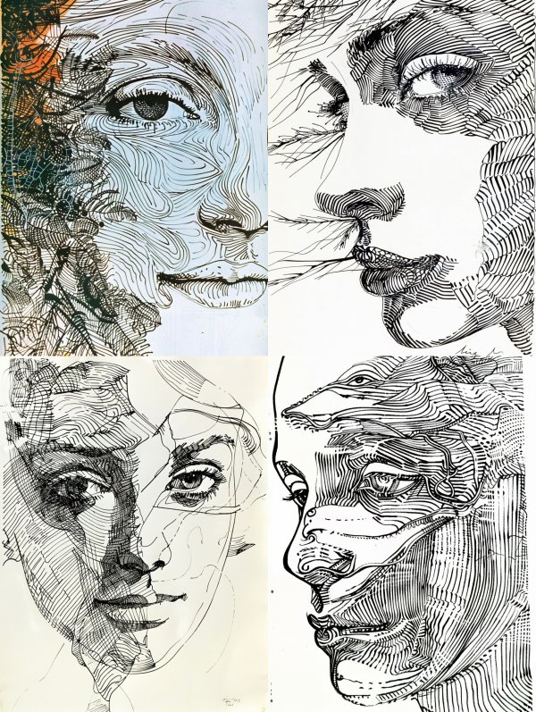 Intricate Linear Portrait Study