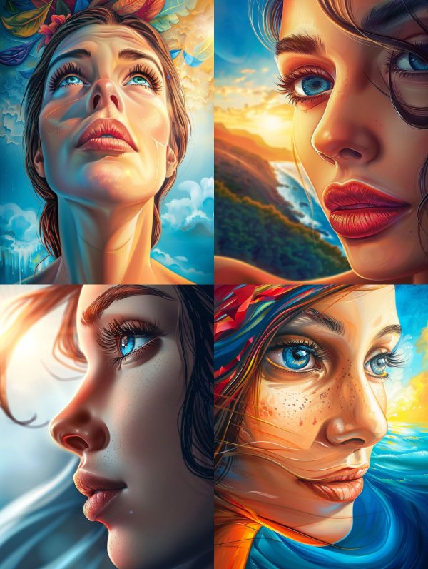 Ethereal Gazes of Dreaming Women