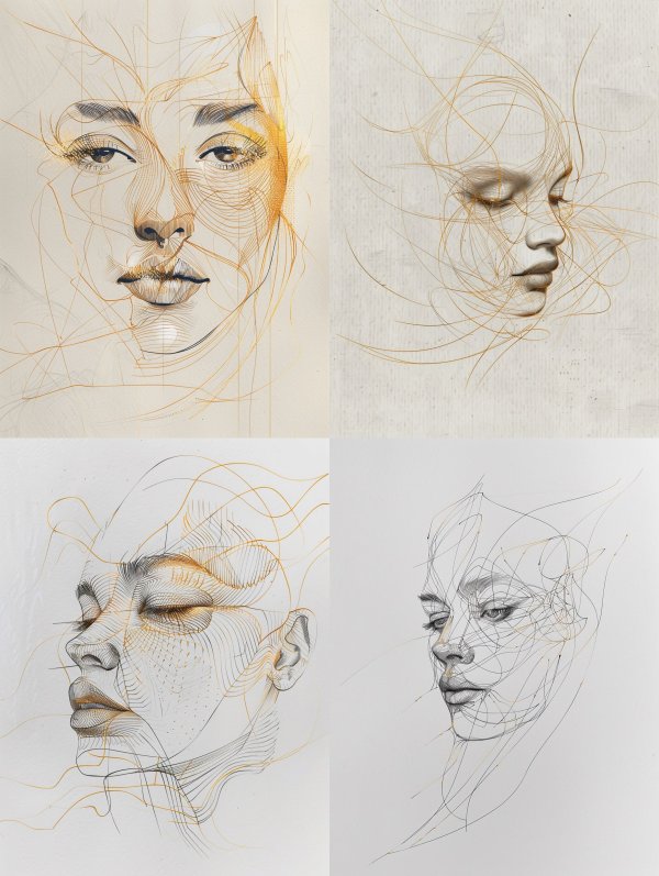Golden Linear Ethereal Portrait