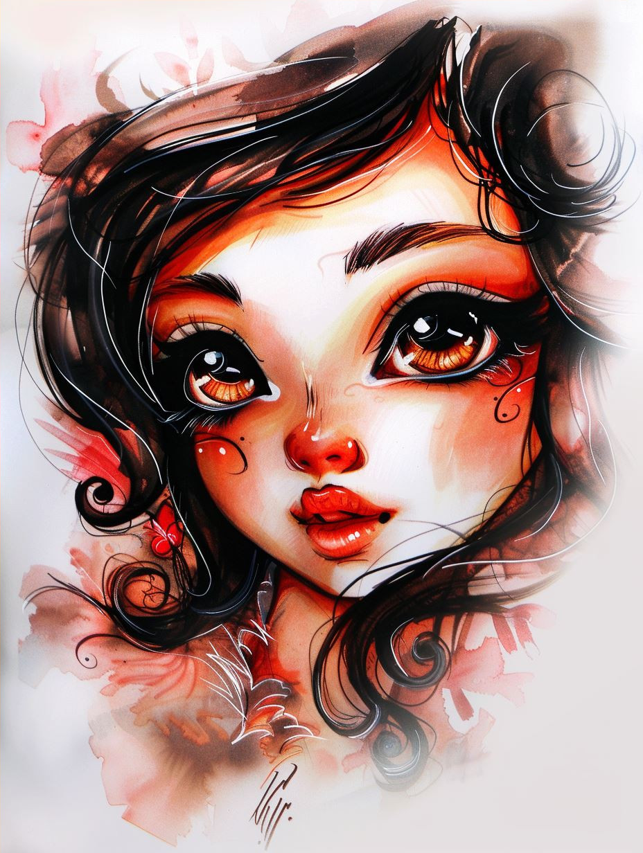 Ethereal Crimson Flame Portrait - Image 4