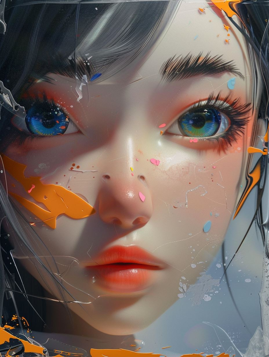 Shattered Glass Digital Portrait