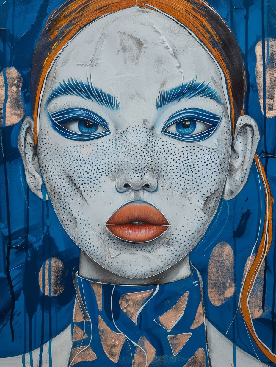 Azure Ethereal Porcelain Portrait