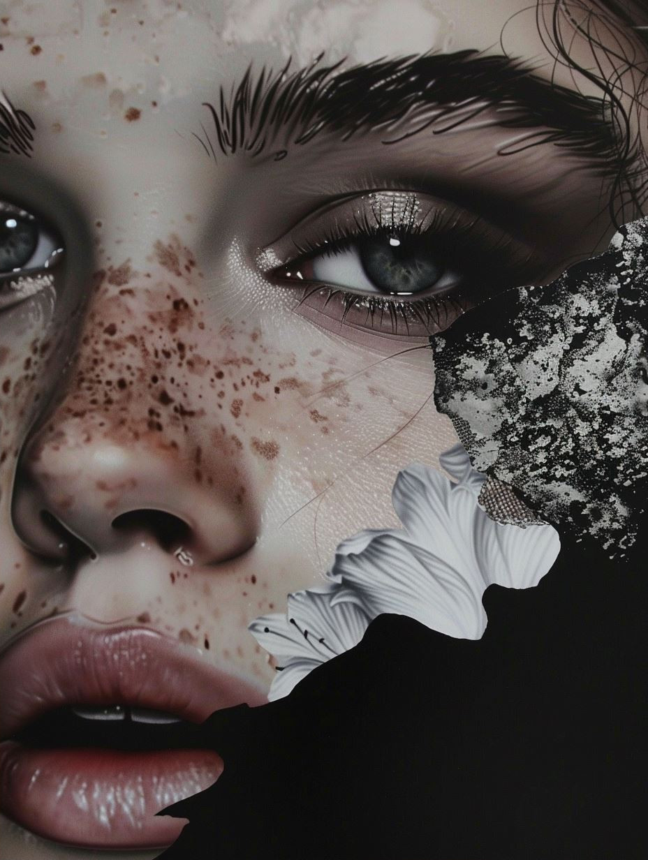 Ethereal Floral Noir Portrait