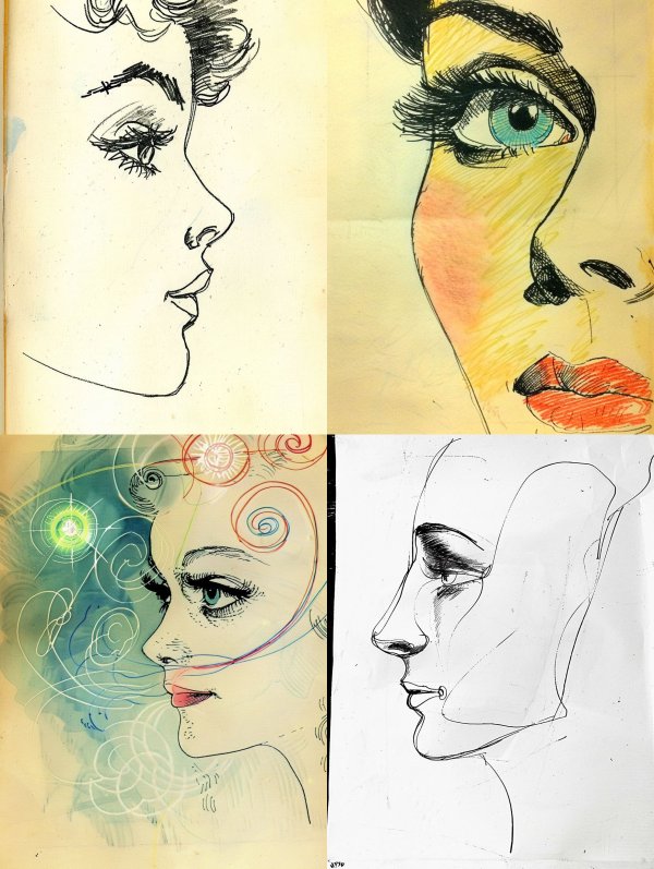 Ethereal Feminine Line Art Study