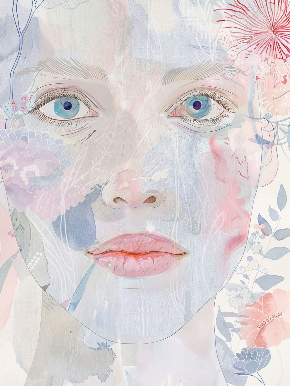 Ethereal Pastel Floral Portrait