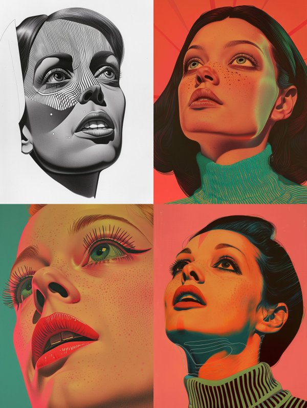 Vintage Pop Art Portrait Study