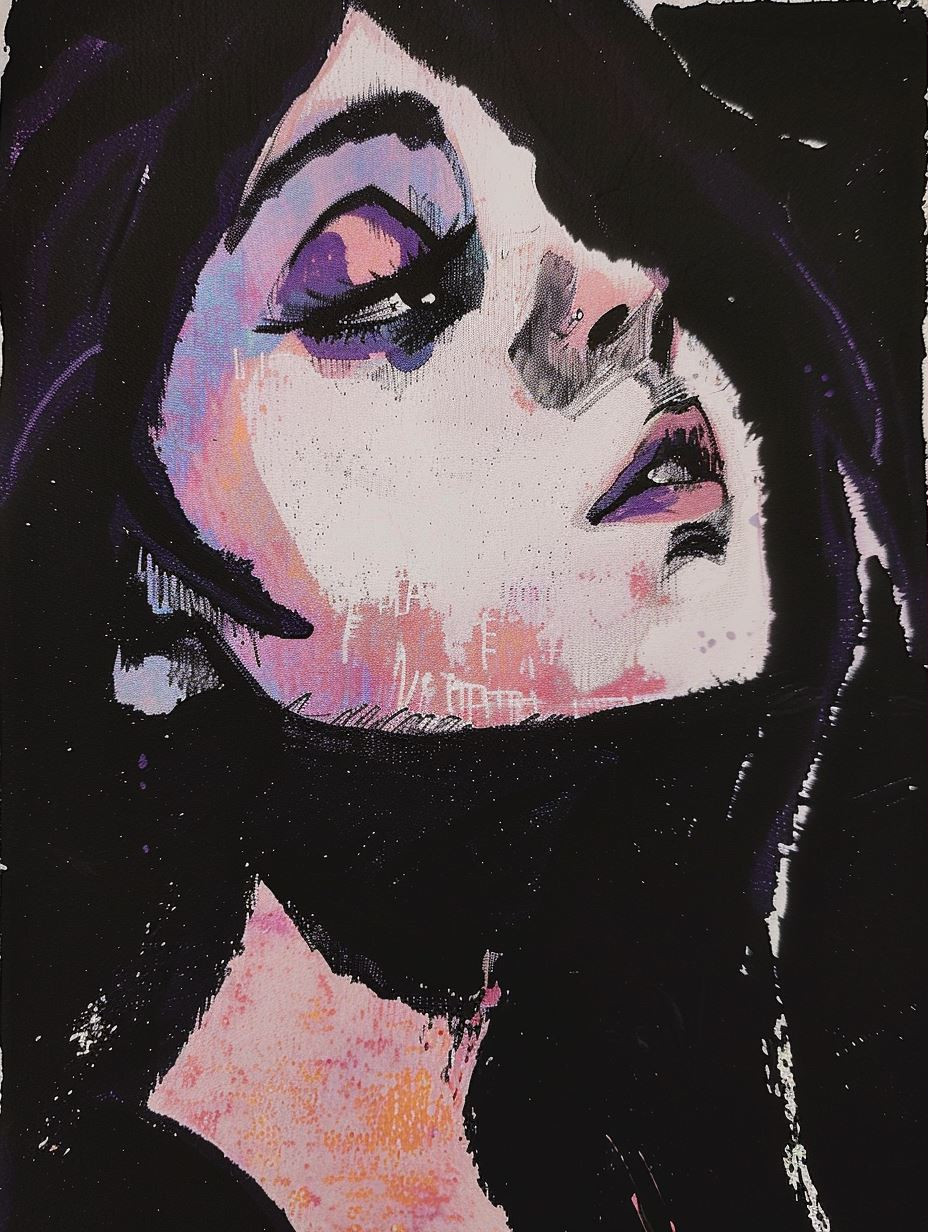 Abstract Neon Noir Portrait
