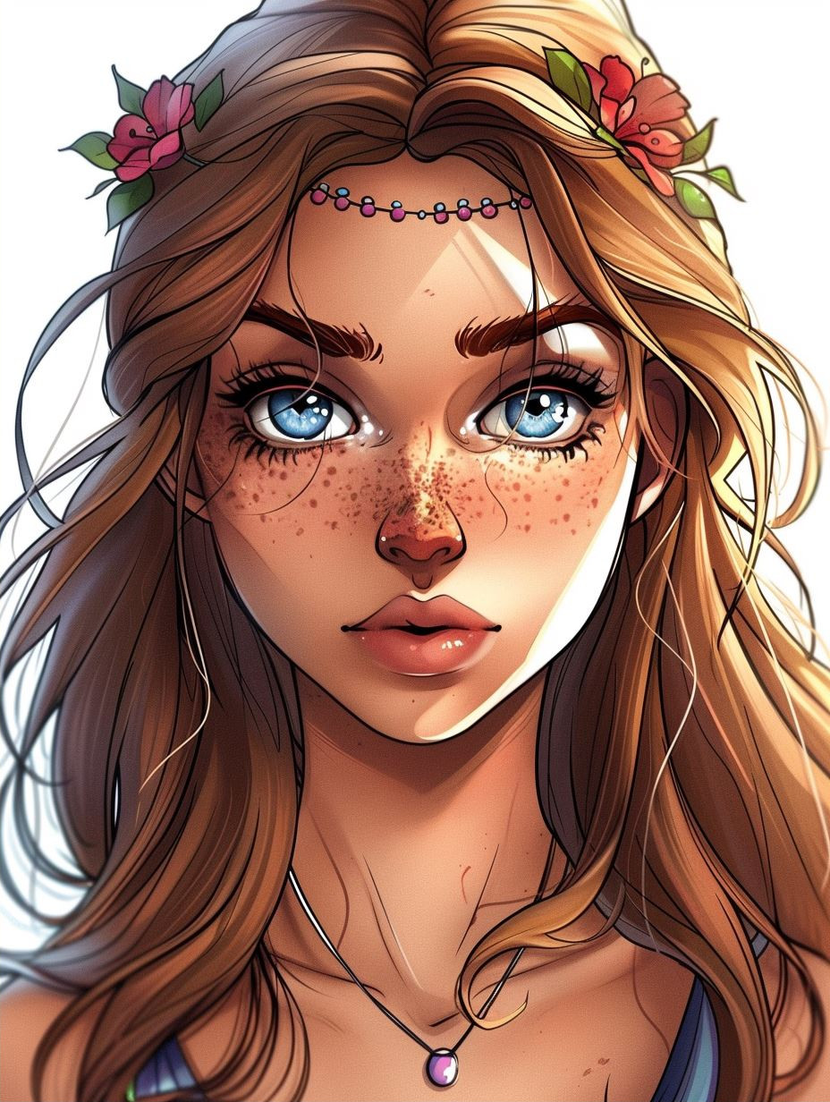 Sun-Kissed Digital Portrait Art