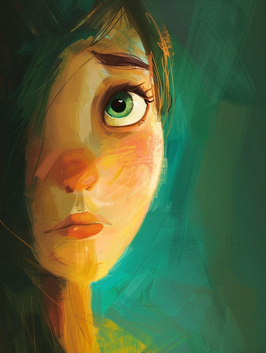 Ethereal Gaze in Emerald Hues