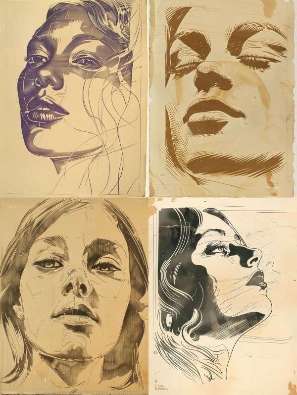 Indigo Ink Portrait Study