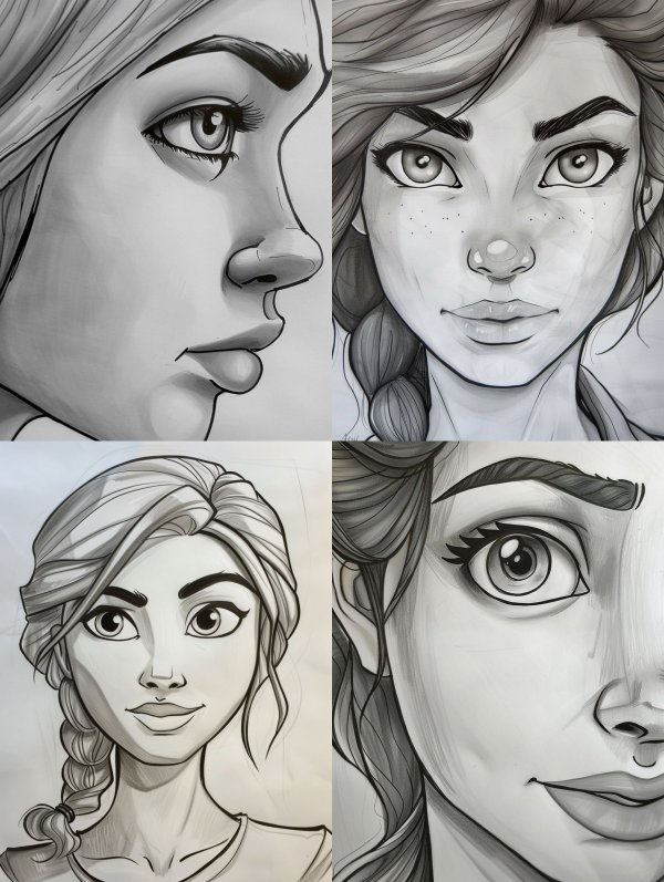 Monochrome Gaze Digital Sketch