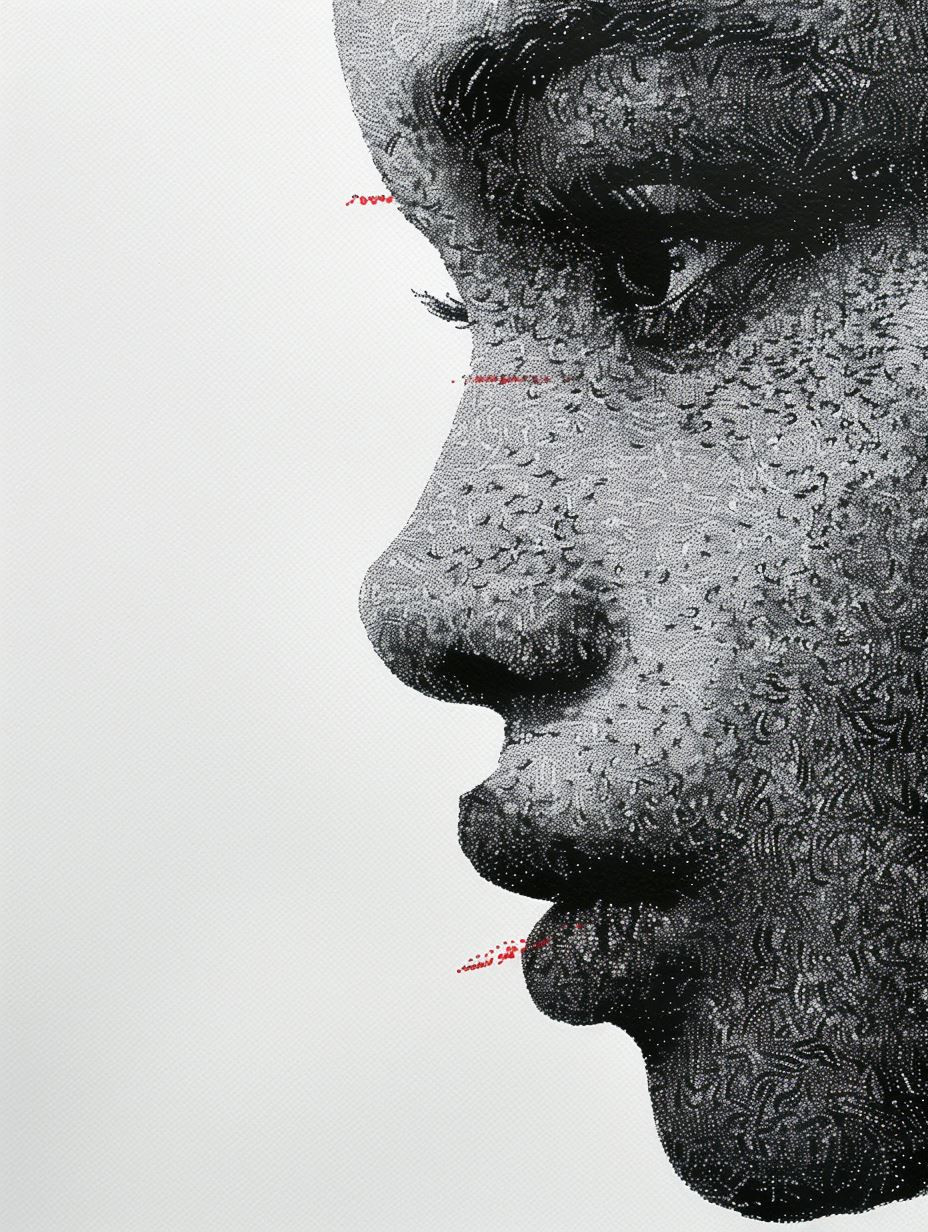 Intricate Stippled Portrait in Ink