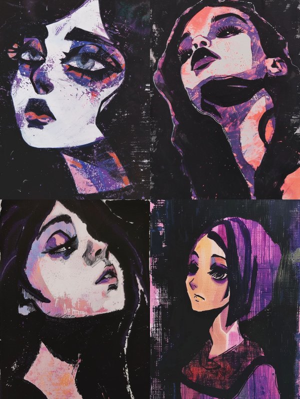Abstract Neon Noir Portrait