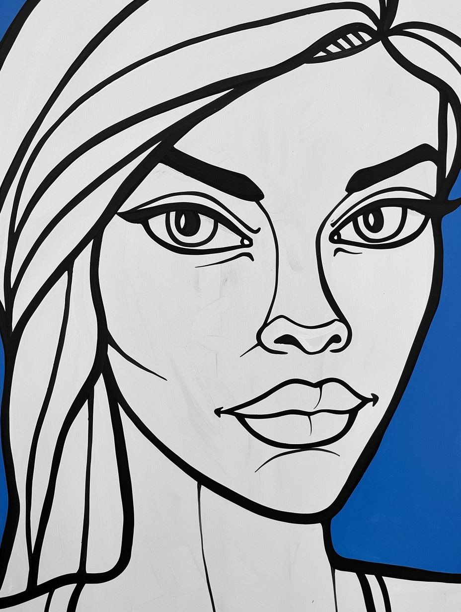 Cybernetic Line Art Portrait - Image 2