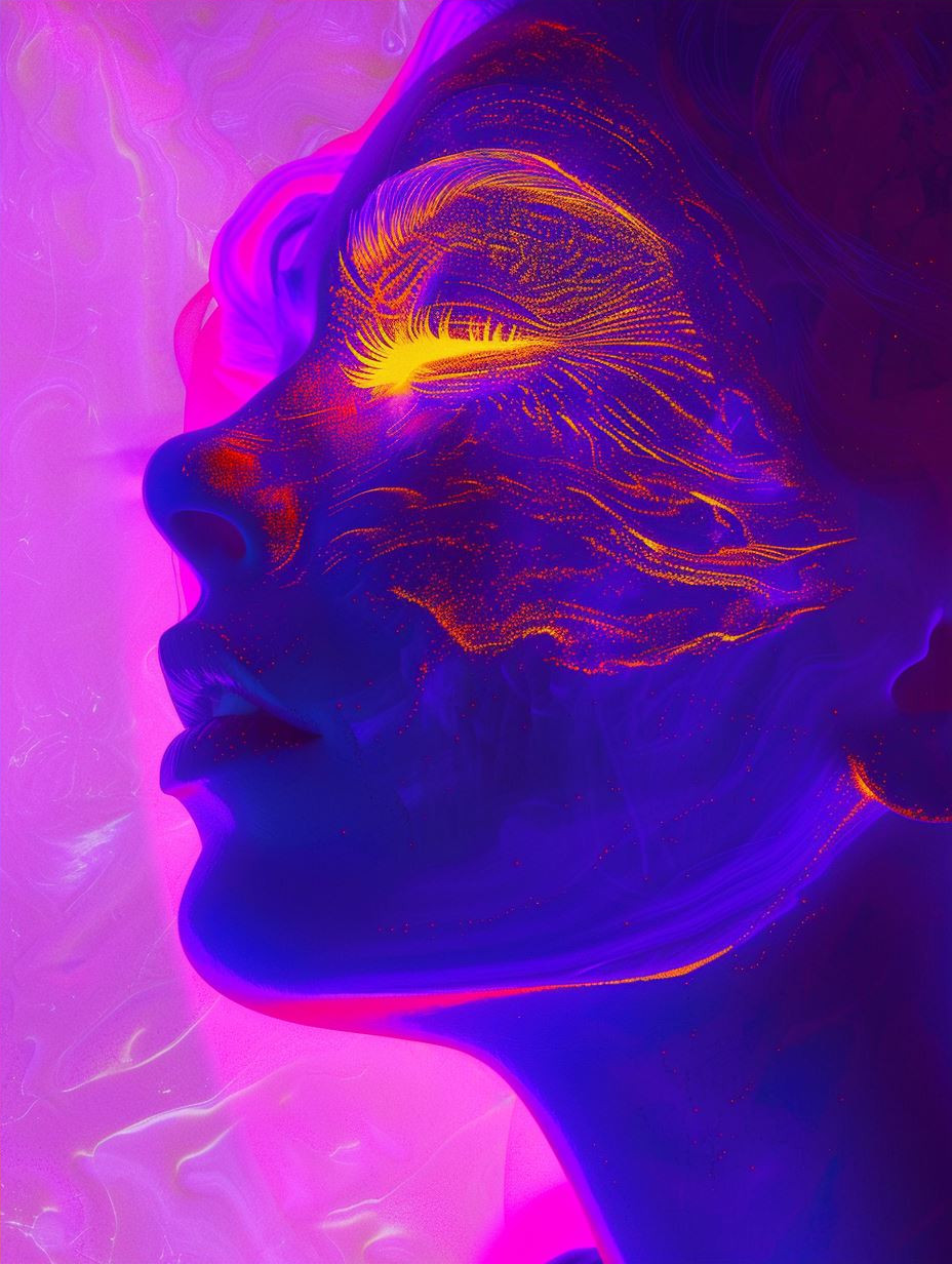 Celestial Neon Dream Portrait