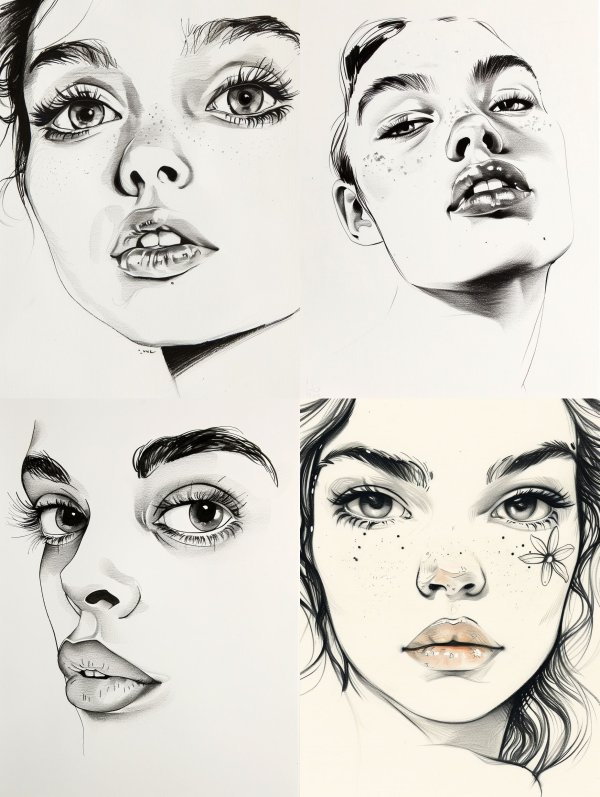 Ethereal Ink Portrait Studies