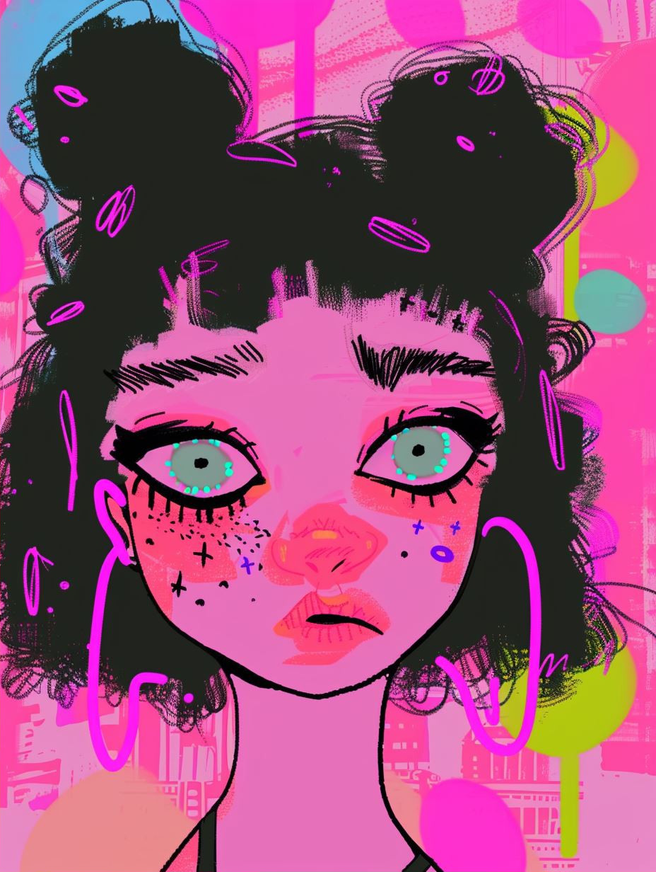 Neon Psychedelic Portrait