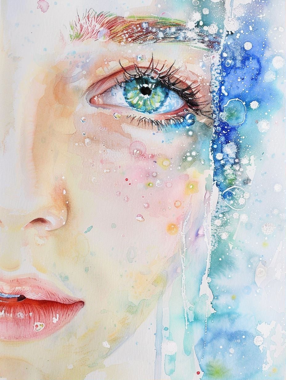 Ethereal Watercolor Gaze 2