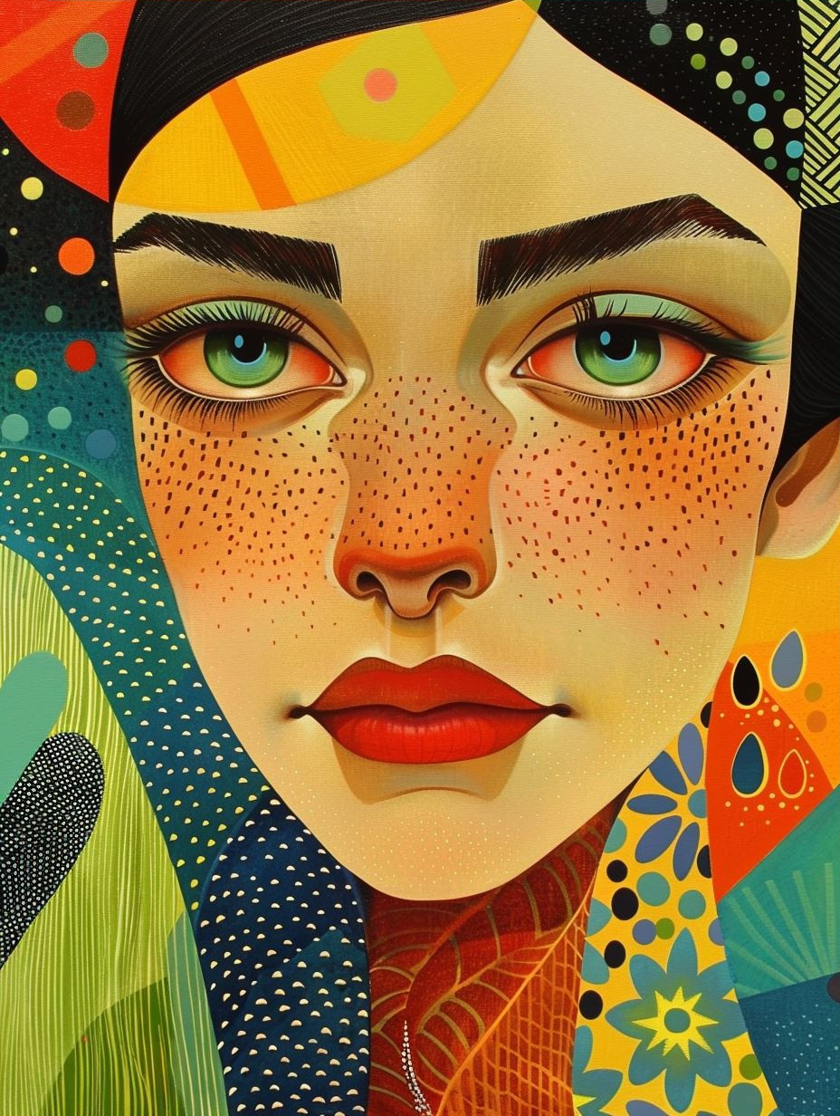 Vibrant Geometric Portrait Study
