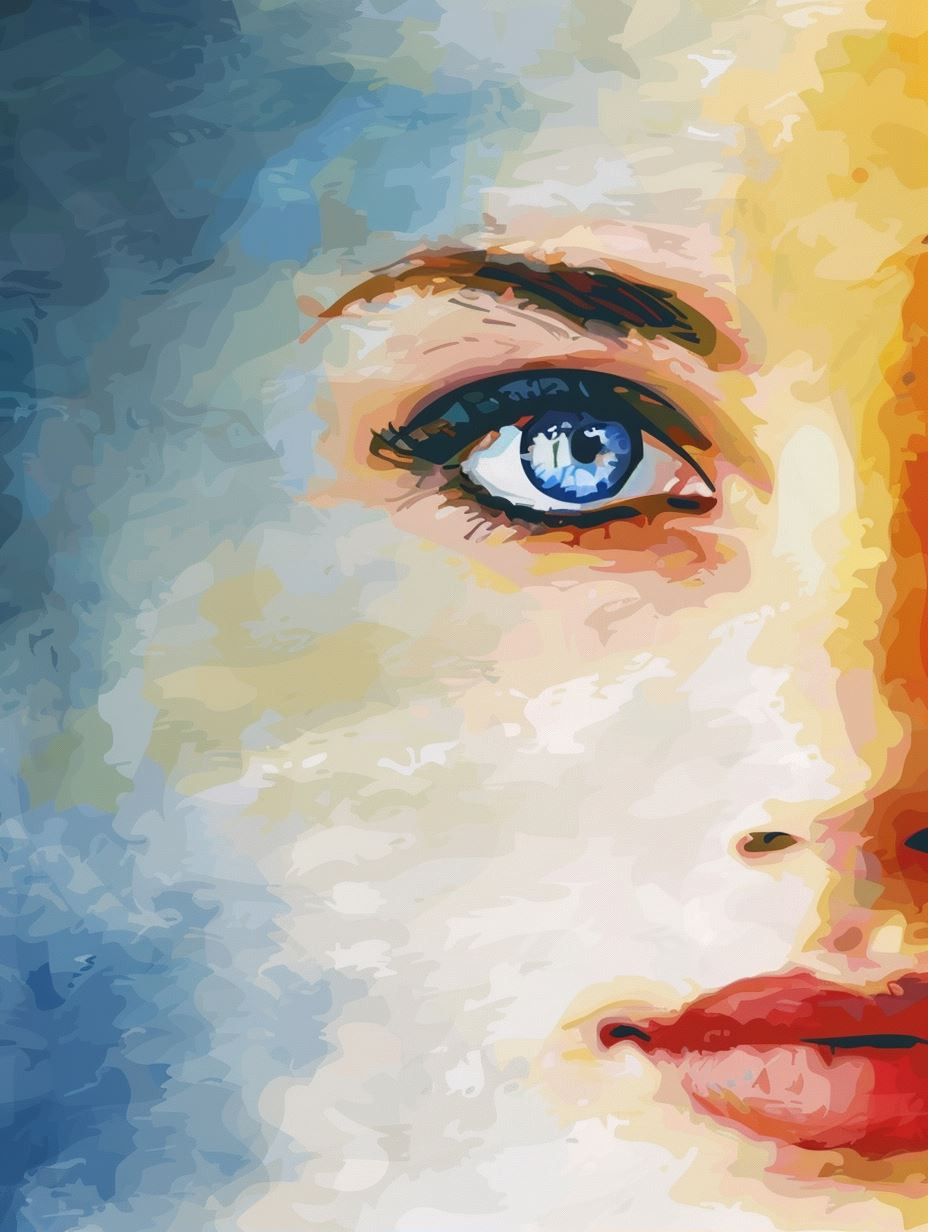 Ethereal Gaze in Watercolor