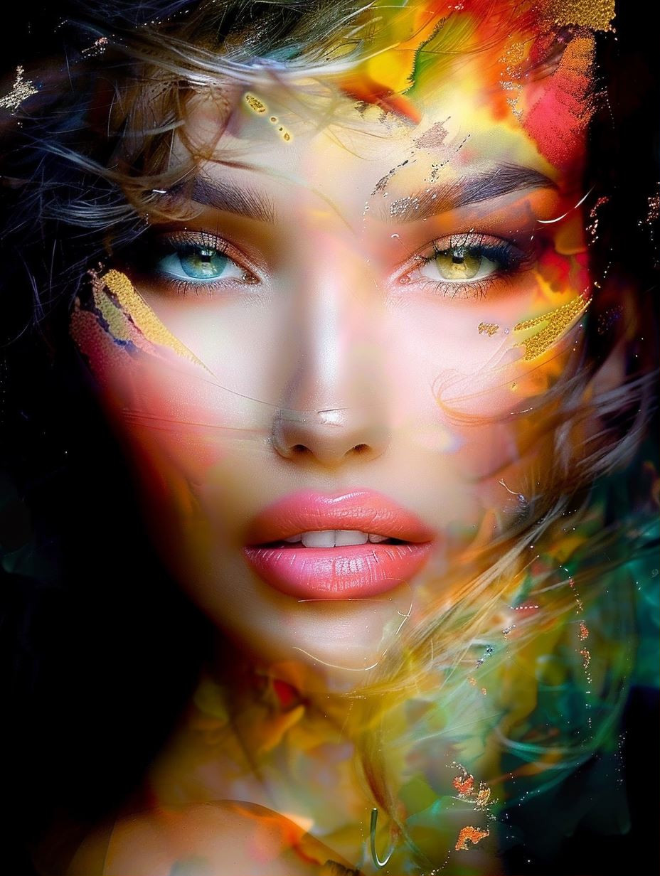 Ethereal Prism Portrait Fusion