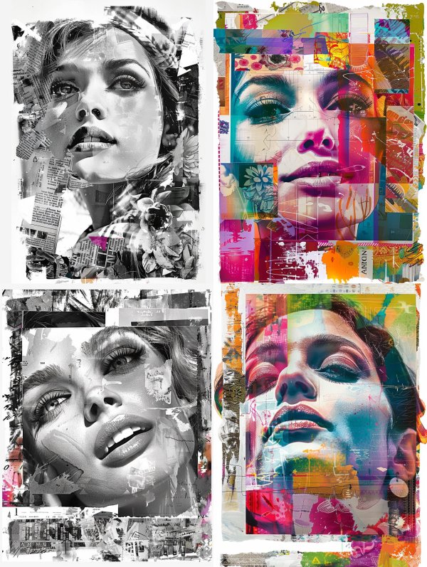 Monochrome Collage Muse