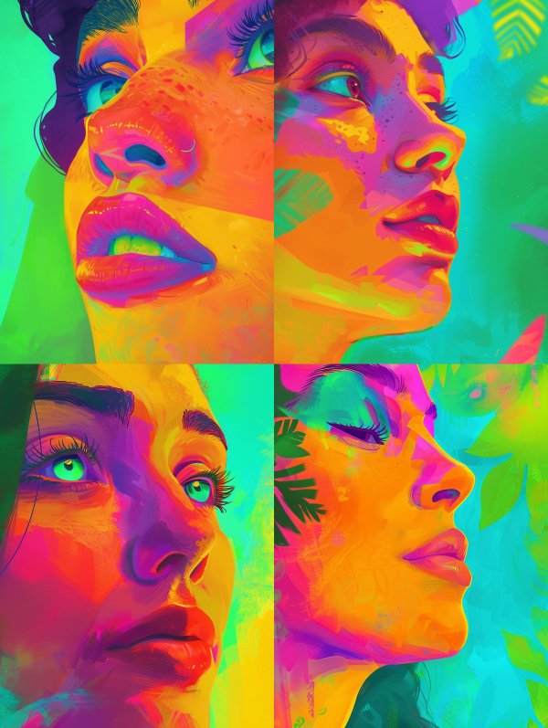 Neon Psychedelic Portrait Study