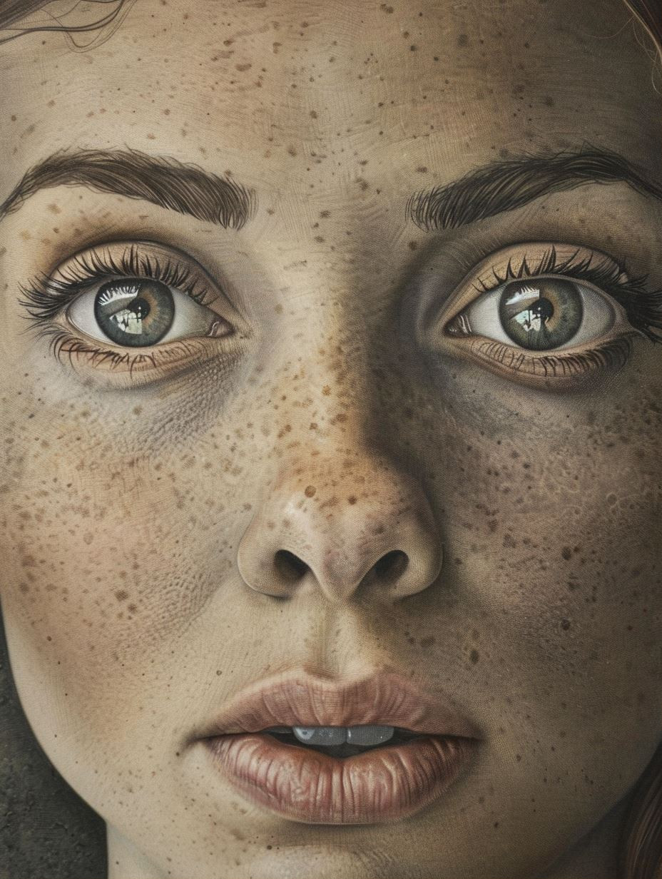 Hyperreal Freckled Gaze