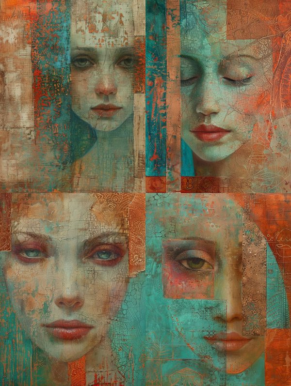 Fragmented Soul in Teal Rust