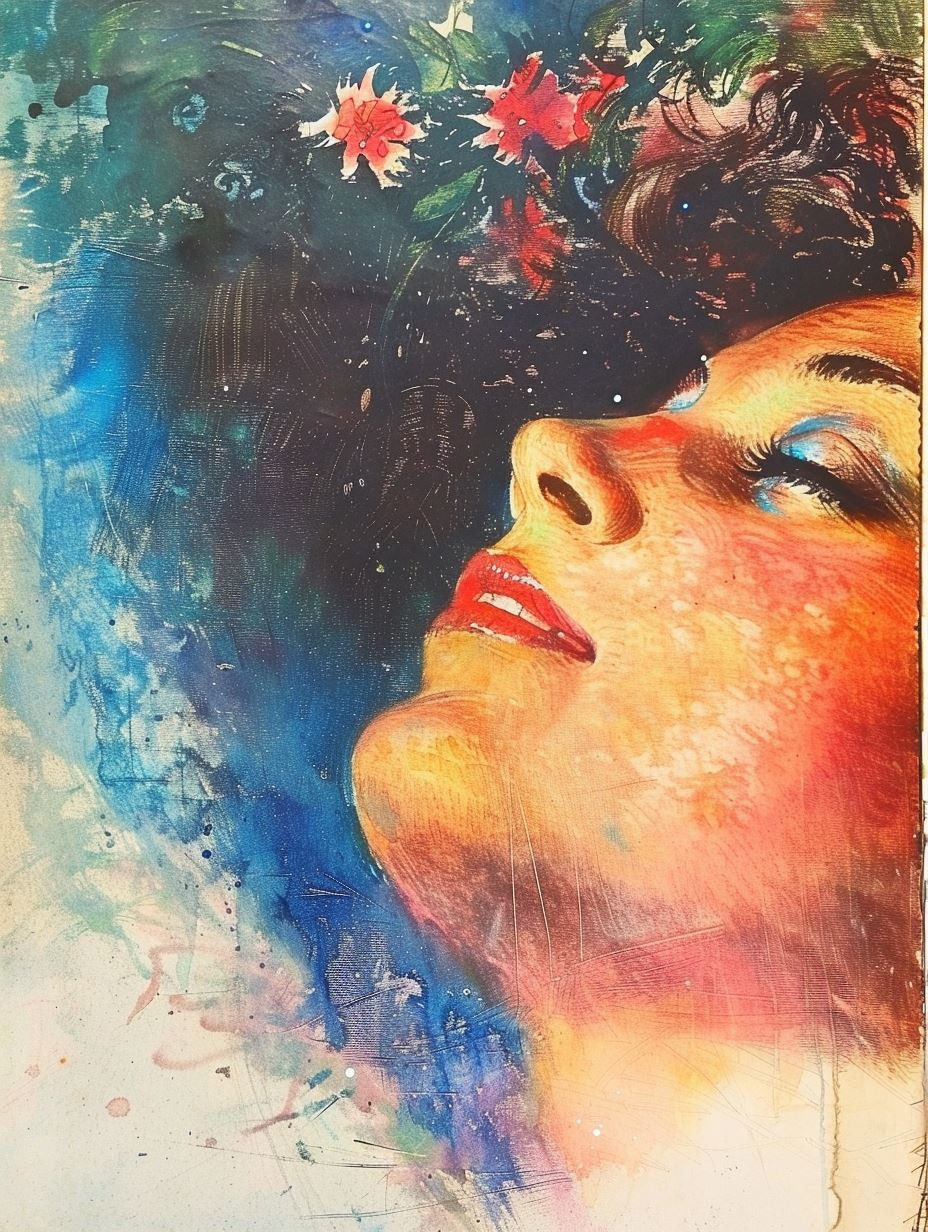 Ethereal Gaze in Watercolor
