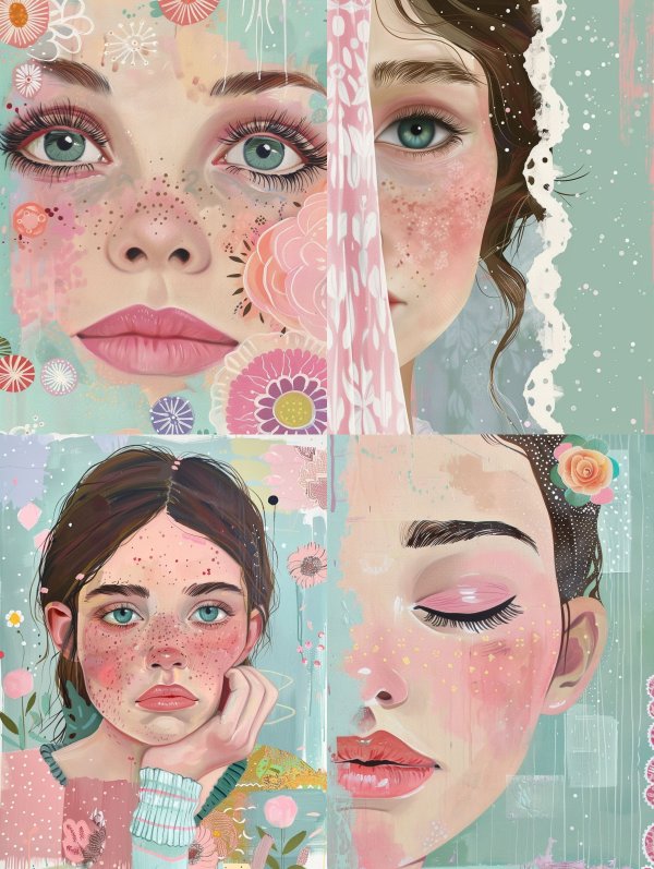 Floral Dream Pastel Portrait